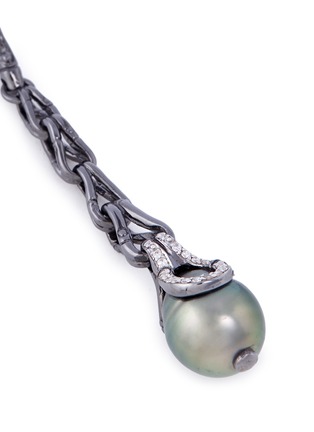 Detail View - Click To Enlarge - JOHN HARDY - Diamond Tahitian pearl chain drop earrings