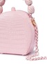 Detail View - Click To Enlarge - NANCY GONZALEZ - Beaded handle round crocodile leather bag