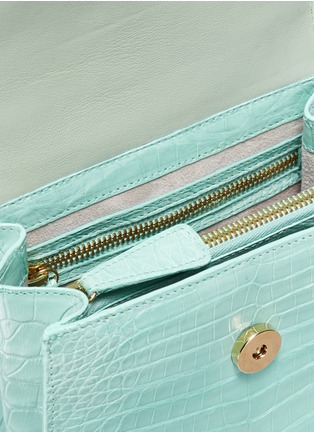 Detail View - Click To Enlarge - NANCY GONZALEZ - 'Lily' small beaded crocodile leather handle bag