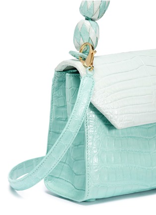 Detail View - Click To Enlarge - NANCY GONZALEZ - 'Lily' small beaded crocodile leather handle bag