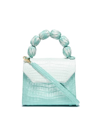 Main View - Click To Enlarge - NANCY GONZALEZ - 'Lily' small beaded crocodile leather handle bag