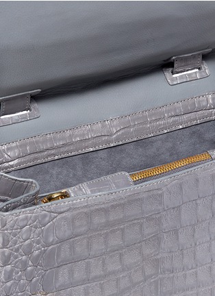 Detail View - Click To Enlarge - NANCY GONZALEZ - Crocodile leather flap tote bag