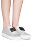 Figure View - Click To Enlarge - ACNE STUDIOS - Emoticon plate mesh sneakers