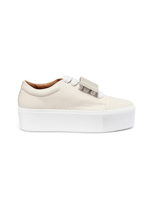 Main View - Click To Enlarge - ACNE STUDIOS - Emoticon plate leather platform sneakers