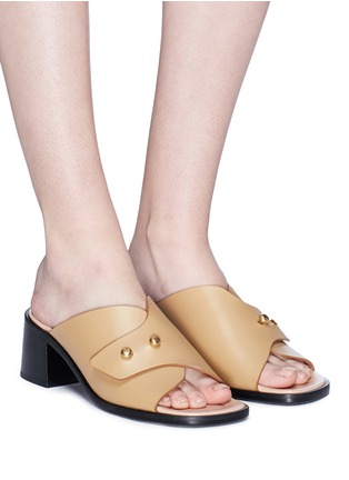 Figure View - Click To Enlarge - ACNE STUDIOS - Stud leather mule sandals