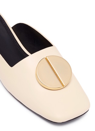 Detail View - Click To Enlarge - MERCEDES CASTILLO - 'Devon' oversized nail plate leather slides