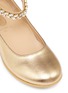 Detail View - Click To Enlarge - AQUAZZURA - 'Chateau' crystal embellished ankle strap leather toddler ballet flats
