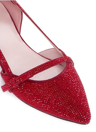 Detail View - Click To Enlarge - PEDDER RED - 'Kelly' strass strappy suede d'Orsay flats