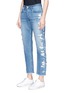 Front View - Click To Enlarge - 3X1 - 'W3 Higher Ground' selvedge distressed cropped boyfriend jeans