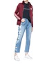 Figure View - Click To Enlarge - 3X1 - 'W3 Higher Ground' selvedge distressed cropped boyfriend jeans