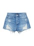 Main View - Click To Enlarge - 3X1 - 'W4 Carter' distressed frayed hem denim shorts