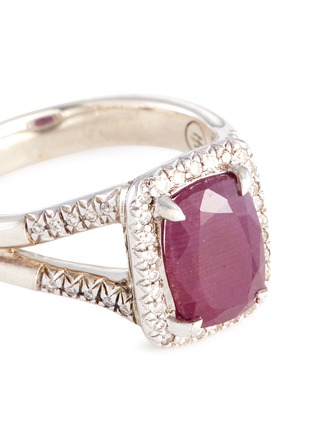 Detail View - Click To Enlarge - JOHN HARDY - 'Magic Cut' diamond ruby silver ring