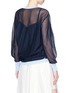 Back View - Click To Enlarge - KUHO - 'Mirror' colourblock trim balloon sleeve sweater