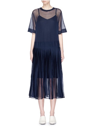 Main View - Click To Enlarge - KUHO - 'Mirror' pleated knit dress