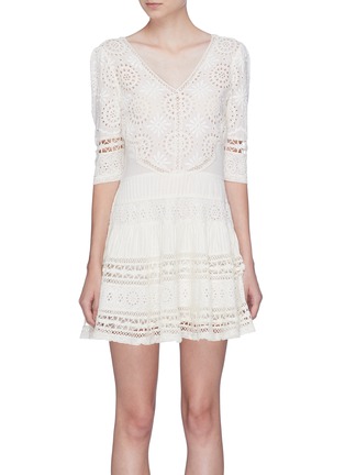 Main View - Click To Enlarge - LOVESHACKFANCY - 'Paige' broderie anglaise dress