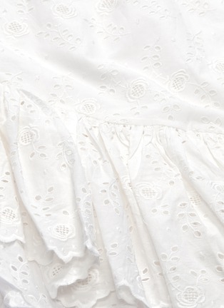 Detail View - Click To Enlarge - LOVESHACKFANCY - 'Alana' asymmetric ruffle broderie anglaise skirt