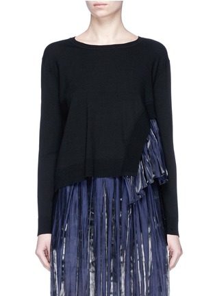 Main View - Click To Enlarge - 73182 - 'Jane' contrast pleated sweater