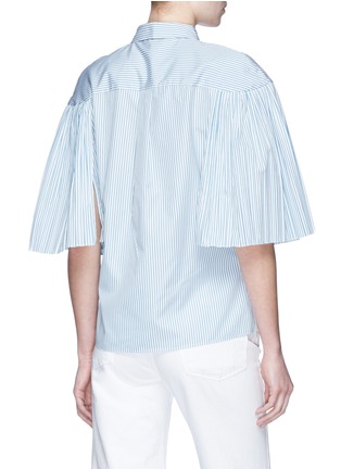 Back View - Click To Enlarge - 73182 - 'Roma' pleated sleeve stripe shirt