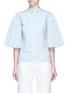 Main View - Click To Enlarge - 73182 - 'Roma' pleated sleeve stripe shirt