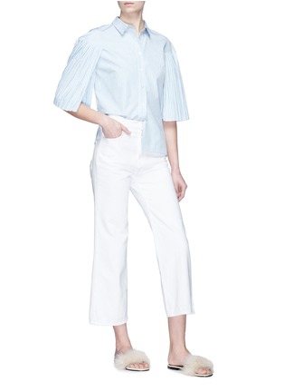 Figure View - Click To Enlarge - 73182 - 'Roma' pleated sleeve stripe shirt