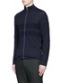 Front View - Click To Enlarge - PS PAUL SMITH - Piqué panel cotton zip cardigan