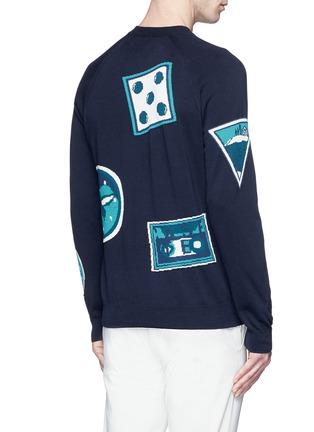 Back View - Click To Enlarge - PS PAUL SMITH - Travel badge jacquard cotton sweater