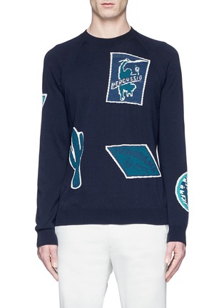 Main View - Click To Enlarge - PS PAUL SMITH - Travel badge jacquard cotton sweater