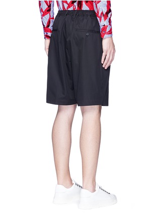 Back View - Click To Enlarge - MARNI - Elastic waist cotton twill shorts
