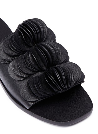 Detail View - Click To Enlarge - MERCEDES CASTILLO - 'Delphiia' 3D petal leather mule sandals