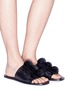 Figure View - Click To Enlarge - MERCEDES CASTILLO - 'Delphiia' 3D petal leather mule sandals