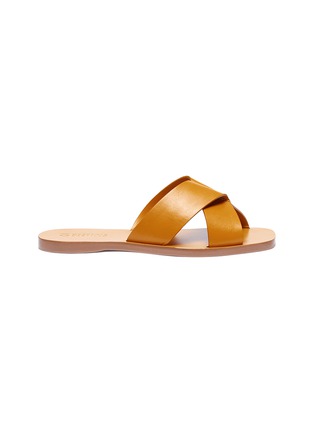 Main View - Click To Enlarge - MERCEDES CASTILLO - 'Melea' cross strap leather slide sandals