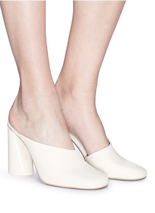 Figure View - Click To Enlarge - MERCEDES CASTILLO - 'Carlie' slanted leather mules