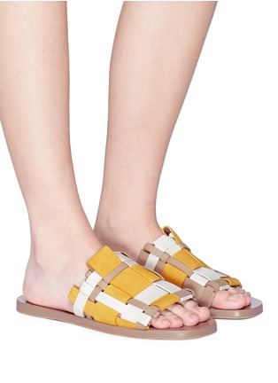 Figure View - Click To Enlarge - MERCEDES CASTILLO - 'Niala' woven leather slide sandals