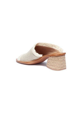 Detail View - Click To Enlarge - MERCEDES CASTILLO - 'Izar Mid' frayed slanted mule sandals