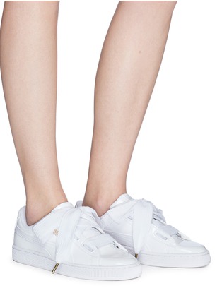 Figure View - Click To Enlarge - PUMA - 'Basket Heart' patent leather sneakers