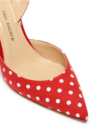 Detail View - Click To Enlarge - PAUL ANDREW - 'Passion' polka dot print grosgrain slingback pumps
