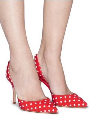 Figure View - Click To Enlarge - PAUL ANDREW - 'Passion' polka dot print grosgrain slingback pumps