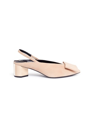 Main View - Click To Enlarge - PIERRE HARDY - 'Obi' bow suede slingback pumps