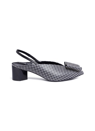 Main View - Click To Enlarge - PIERRE HARDY - 'Obi' bow gingham print slingback leather pumps