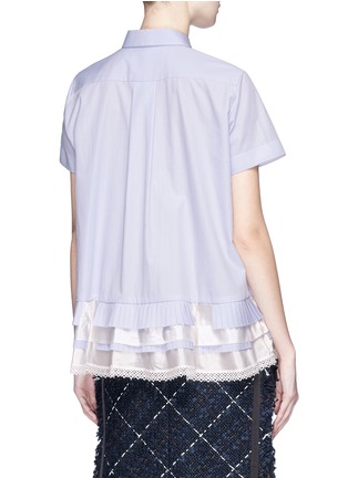 Back View - Click To Enlarge - SACAI - Tiered pleated hem shirt