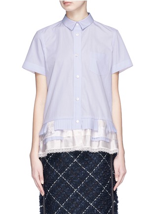 Main View - Click To Enlarge - SACAI - Tiered pleated hem shirt