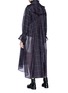 Back View - Click To Enlarge - SACAI - Tweed jacket panel belted check trench coat