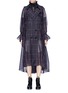 Main View - Click To Enlarge - SACAI - Tweed jacket panel belted check trench coat