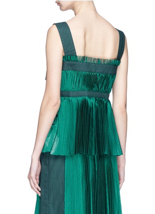 Back View - Click To Enlarge - SACAI - Belted shoulder strap plissé pleated top