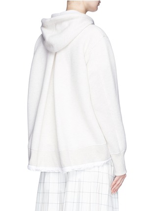 Back View - Click To Enlarge - SACAI - Pleated back zip hoodie