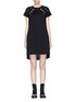 Main View - Click To Enlarge - SACAI - Eyelet crisscross lace-up staggered hem dress