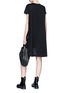 Figure View - Click To Enlarge - SACAI - Eyelet crisscross lace-up staggered hem dress