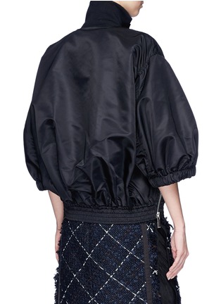 Back View - Click To Enlarge - SACAI - Puff sleeve side zip oversized jacket