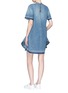 Figure View - Click To Enlarge - SACAI - Quilted ruffle side zip denim dress
