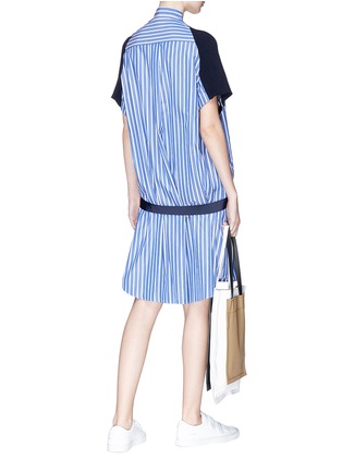 Figure View - Click To Enlarge - SACAI - Knit panel stripe shirt dress